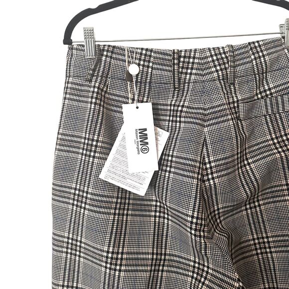 MM6 MAISON MARGIELA Plaid Wide Leg Cropped Wool Trouser‎ NWT Sz46 (US10) - Picture 5 of 6